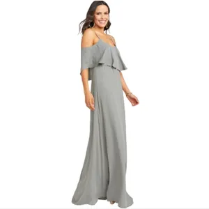 Show Me Your Mumu Caitlin Formal Ruffle Maxi Dress Size‎ Small in Charcoal thumbnail 4