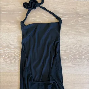 White Fox Midi Dress Halter Neck Asymetrical Hem Size S Black thumbnail 4