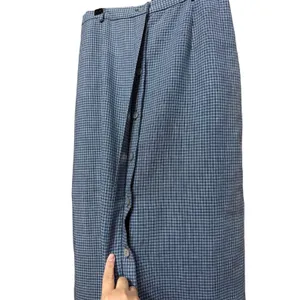 Pendleton Blue Gingham Linen Blend Button Front Maxi Skirt Womens 6‎ High Waist thumbnail 3