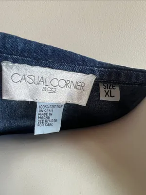 Casual Corner Denim Sailor-Style Maxi Dress cottagecore granny pie vibes thumbnail 2