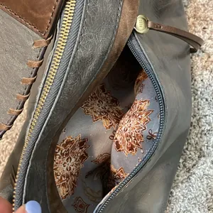 Hobo leather satchel gray‎ and brown Gray thumbnail 10