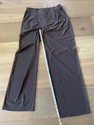 Old Navy SleekTech High Rise Wide Leg Pants Brown Size Medium Tall thumbnail 12
