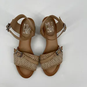 Miz Mooz Leather and Raffia‎ Heeled Sandals Chaise Sand Size EU 39 US 8.5 thumbnail 3