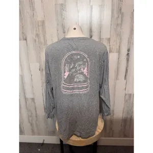 PINK Victoria’s Secret Long Sleeve Tee XXL Gray Graphic Logo Shirt thumbnail 6