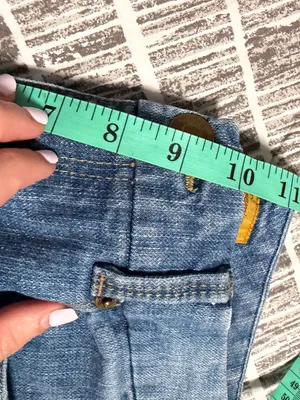 Vntg Seven7 lower rise blue denim jeans with embroidered logo on back pockets si thumbnail 7