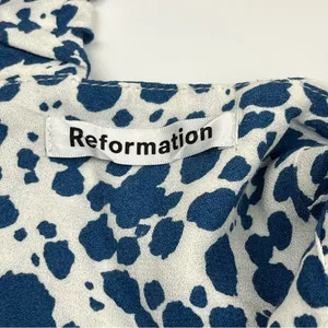 Reformation Serene Dress Womens Size 6 Rainey‎ Blue White Mini Festival *FLAW thumbnail 13