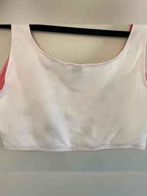 SHEIN Colorblock Cami Top & Shorts, White/Pink, Size S, EUC thumbnail 7