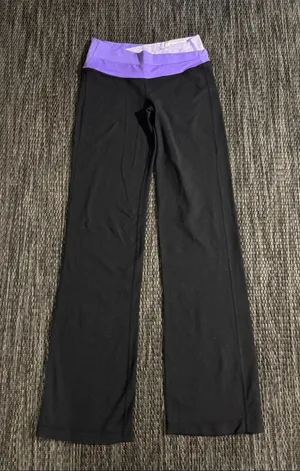 Lululemon Low Rise Purple Cross Waist Straight Leg Legging Pant Size 4 thumbnail 1