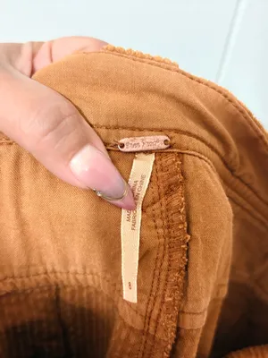 Free People Mid Rise Corduroy Flare Pants Rust Brown Size 8 thumbnail 6