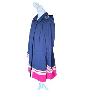 Chicos Pleated Rain Coat Jacket Striped Hem Sailboat Interior Womens Size 0 XS thumbnail 5