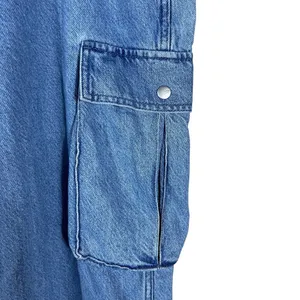 NWT Madewell Low-Slung Cargo Solid Denim Pants Blue 90s Wide Leg NK883 Size 32 thumbnail 4