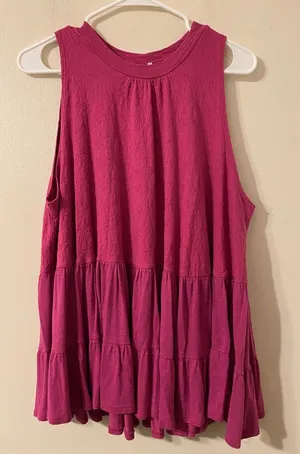 Womens Free People Right On Time Open Back Tunic Tank Top Pink Size‎ Small thumbnail 1