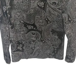 White Stag Vintage‎ 90s Small Fairy Grunge Sparkle Black Whimsigoth Paisley Top Witchy thumbnail 3