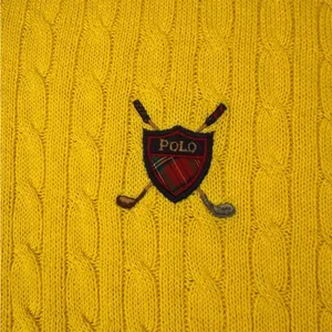 Ralph Lauren Polo Golf Vintage Y2K Cable V-Neck Sweater Vest Crest Logo Men’s M thumbnail 4