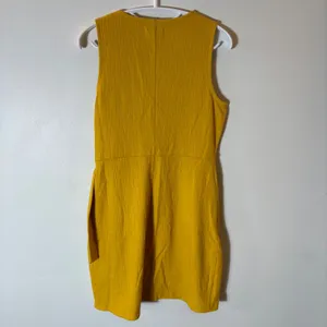 Madewell Crosshatch Side-Tie Mini Dress‎ in Mustard Yellow Size o thumbnail 8