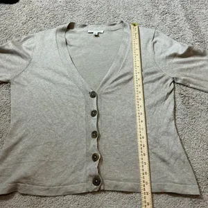 Banana Republic Lightweight Silk Blend V Neck‎ Button Front Cardigan Sweater XL thumbnail 4