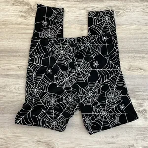No Boundaries Black with White Spider & Web Print Soft Fleece Jr Size L (11-13) thumbnail 3