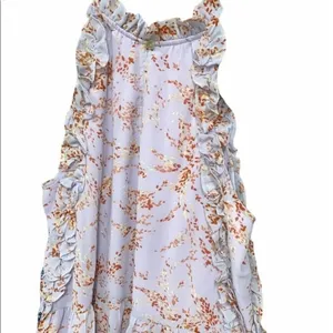 Entro size small lavender floral ruffle top thumbnail 5
