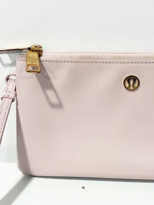 Lululemon Double Up Pouch Light Pink Gold Hardware Wristlet thumbnail 2