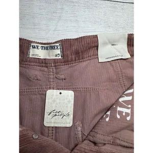 Free People Good Luck MID RISE Barrel Leg Corduroy Pants Withered Rose Size 29 thumbnail 9