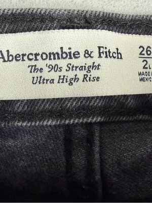 Abercrombie 90s Straight Jeans 26 Long Gray Ultra High Rise 32.5 Inseam thumbnail 5