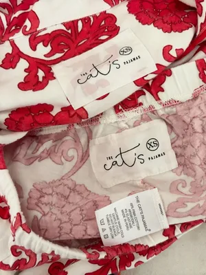 The Cat's Pajamas Chrysantheme Pima Knit Cotton Classic Pajama Set in Red thumbnail 7
