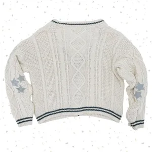 Taylor Swift Folklore The Cardigan OG 2020 Silhouette Cream Knit Top Size XS-Sm thumbnail 2