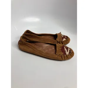 Reef Winter Drift Moccasins Womens 7 Brown Excellent Suede Fringe Southwestern thumbnail 5