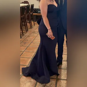 Jovani 07581 Gown with Side Slit and Bow (NAVY) thumbnail 7