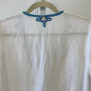 Lilly Pulitzer Amelia Island Tunic White Embroidered Beaded Sequin Small Boho‎ thumbnail 8