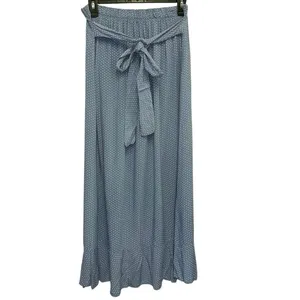 Nina Kendosa Paris‎ Blue Polka Dot Wrap Skirt Medium Ruffle Midi French Style thumbnail 2