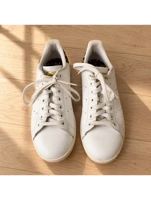 Adidas Stan Smith White Leather Floral Sneakers Women’s Size 8 thumbnail 2