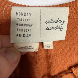 Anthropologie Saturday Sunday ribbed tiered jumpsuit rust‎ colored size XS thumbnail 5