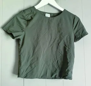 Francescas Blue Rain Short Sleeve Slim Fit Cropped T-Shirt Green M thumbnail 1