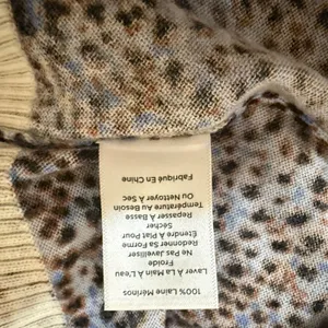 Talbots Sweater‎ Womens Medium Blue Brown Leopard Merino Wool Crew Neck Pullover thumbnail 6