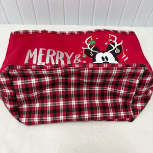 Walt Disney‎ World Mickey Mouse Christmas Ornament Tote Bag Rare Plaid thumbnail 9