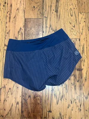 Oiselle Navy Pinstripe Women’s Athletic Shorts thumbnail 2