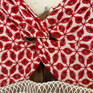 Bardot Camille Eyelet deep red Mini Dress size 6 thumbnail 4