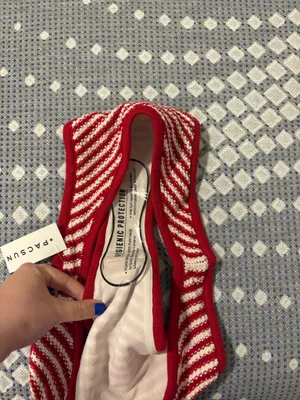Red and white stripped bikini  thumbnail 3