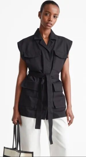 & Other Stories‎ Black Belted Utility Tunic Vest Size Small thumbnail 1
