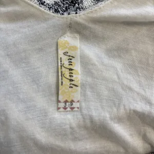 Free People Gray‎ Ivory Striped Faux Wrap V- Neck Maverick Dress Small thumbnail 4