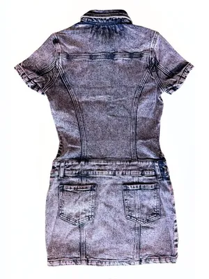 Amanda Uprichard Bianca Dress XS Pink Acid Wash Denim Mini Zip Front NWT thumbnail 5