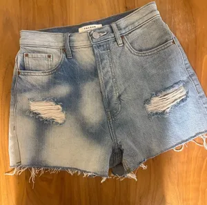 PacSun Light Blue Ripped Denim Cutoff Shorts thumbnail 1