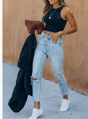 NEW Black Halter Neck Double Lined Tank Crop Top M thumbnail 6