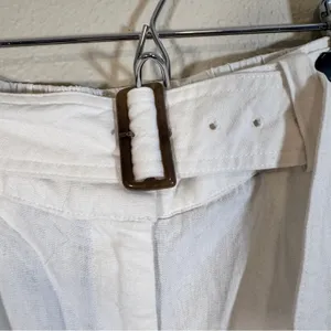Rachel Zoe White Linen Blend High Rise Dressy Shorts Womens 6 Preppy Belted thumbnail 10