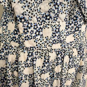 Anthropologie V-neck Plunge Tunic Mini Dress Blue Floral Crochet Tassel Large‎ thumbnail 9