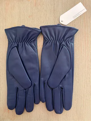 Harssidanzar Touchscreen Womens Blue Leather Gloves Soft Lambskin Size M NWT thumbnail 4