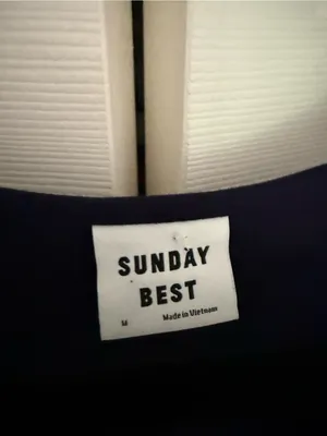 Aritzia Sunday Best Theo Dress Navy Blue V-Neck Mini Fit & Flare Dress Medium thumbnail 6