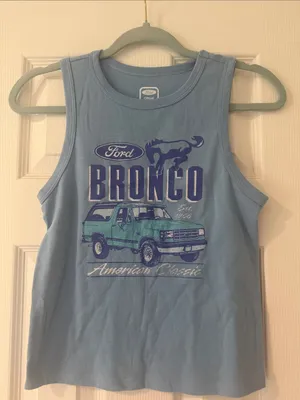 Ford Light Blue Tank with Navy Bronco Graphic thumbnail 1