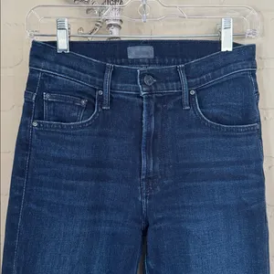 MOTHER Denim jeans the insider crop step gray movin on up stretch blue thumbnail 4